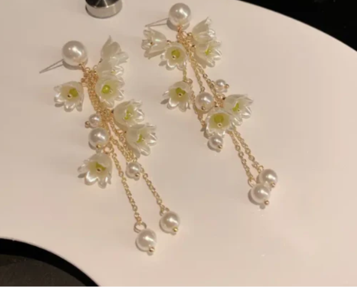Long Flower Tassel Earring