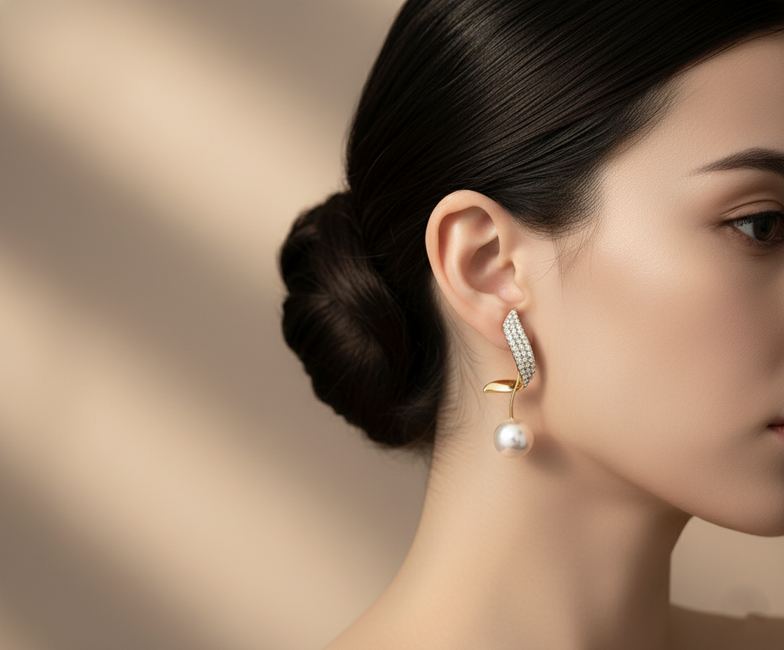 Dimond Pearl Earring