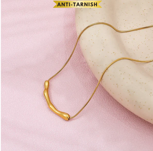 Abstract Wave Pendant Necklace