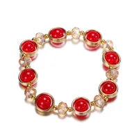 Round Ombre Glass Beaded Bracelet