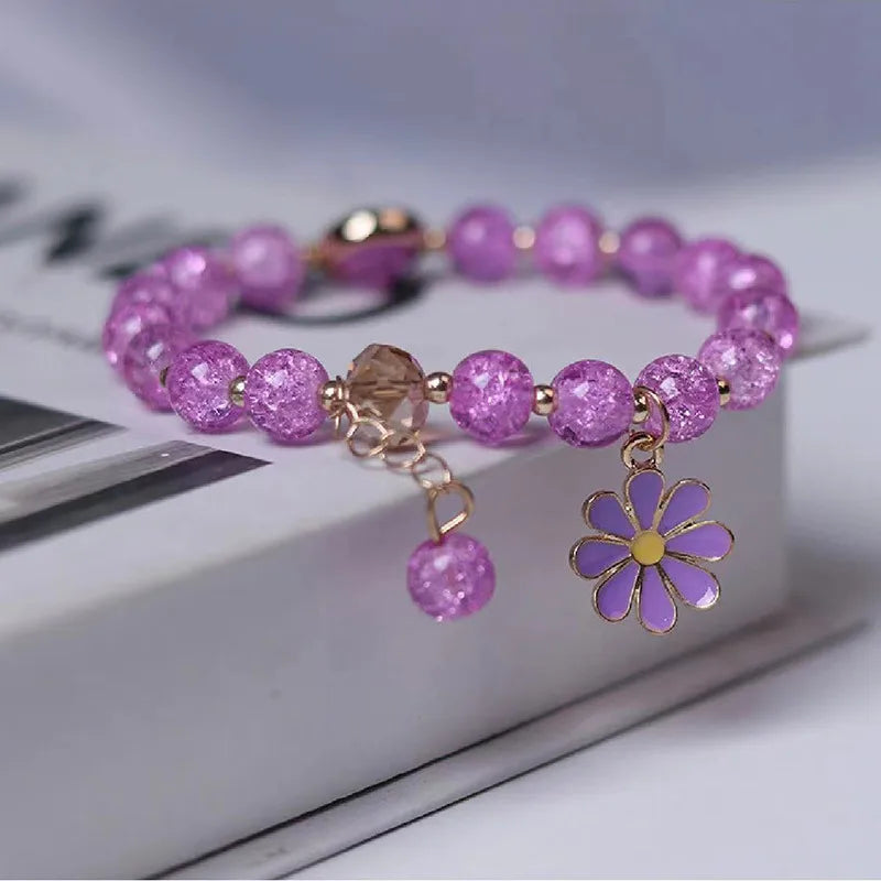 Flower Glass Beaded Bracelet