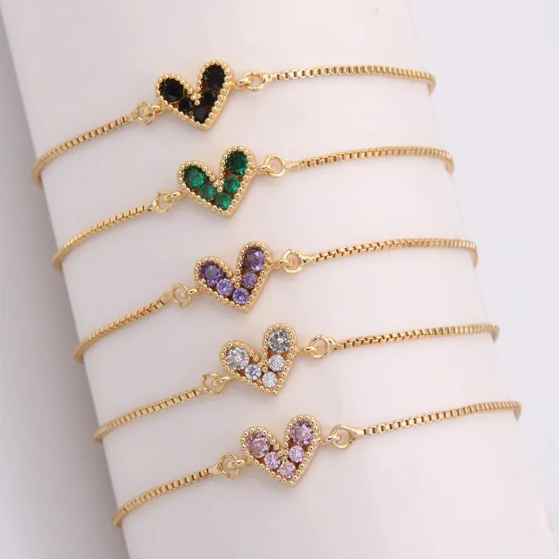 Heart Shape 18k Gold Plated Bracelet