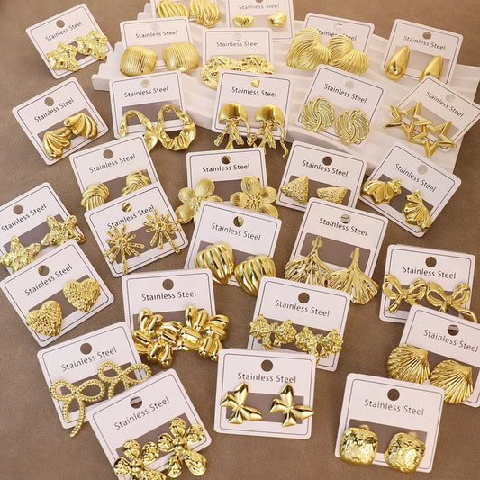 Pentagram Gold Plated Earring