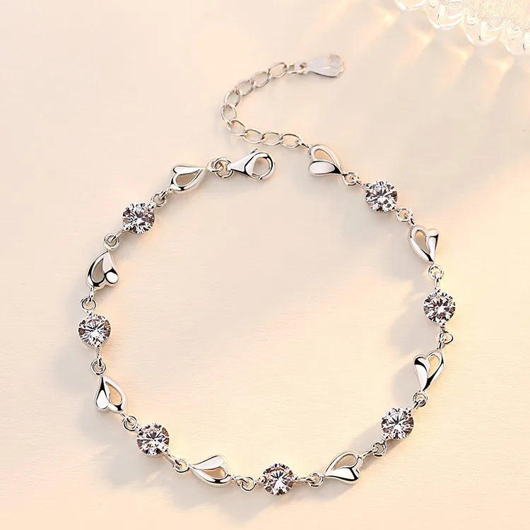 Silver Plated Sweet Heart Bracelet