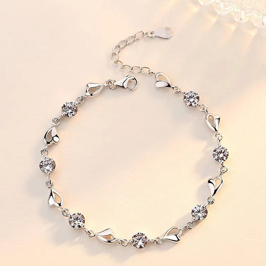 Silver Plated Sweet Heart Bracelet