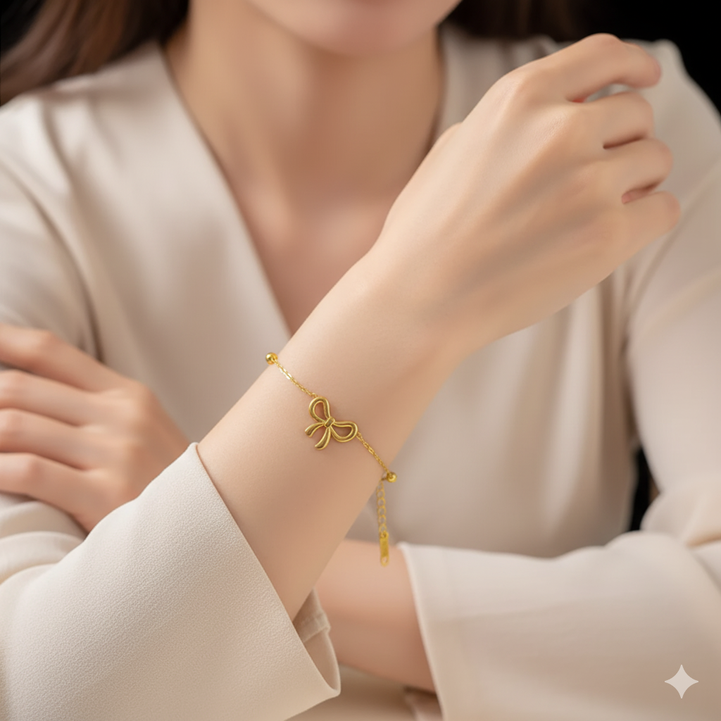 Bow Bead Chain Bracelet