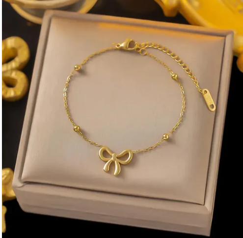 Bow Bead Chain Bracelet