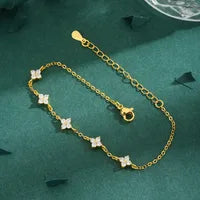 Four Leaf Clover 18K Gold Plated Bracelet