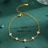Four Leaf Clover 18K Gold Plated Bracelet