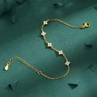 Four Leaf Clover 18K Gold Plated Bracelet