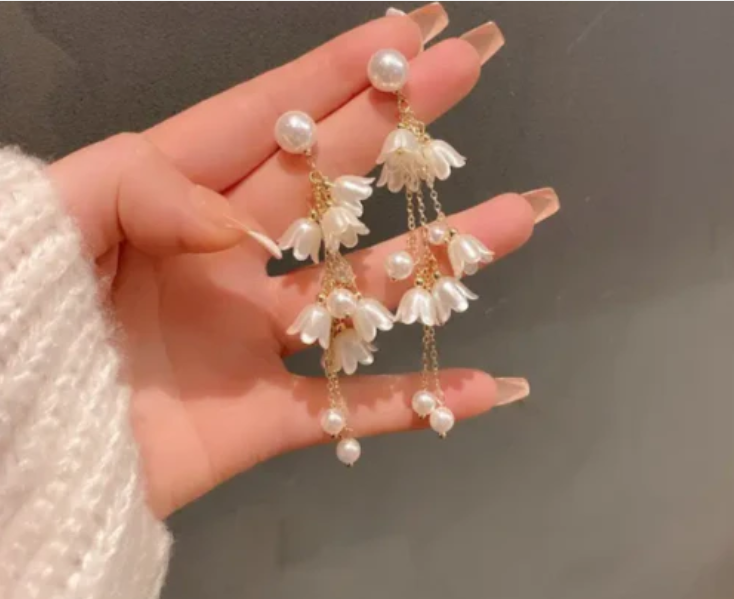 Long Flower Tassel Earring
