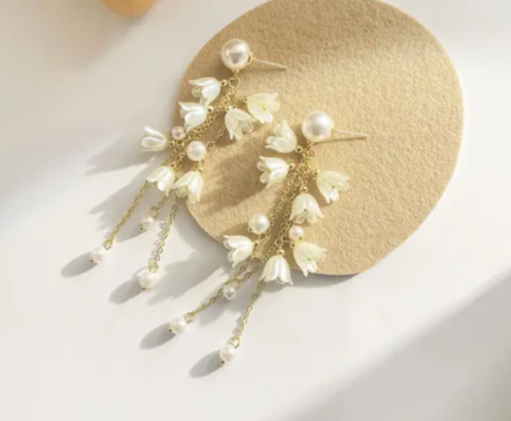 Long Flower Tassel Earring