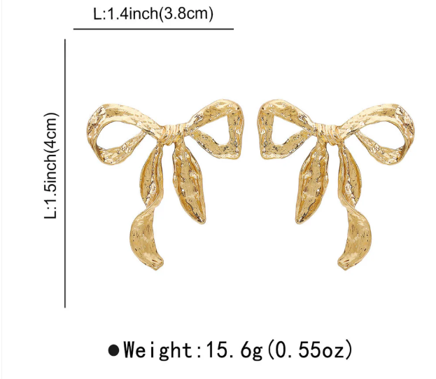 Molten Ribbon Bow Earring