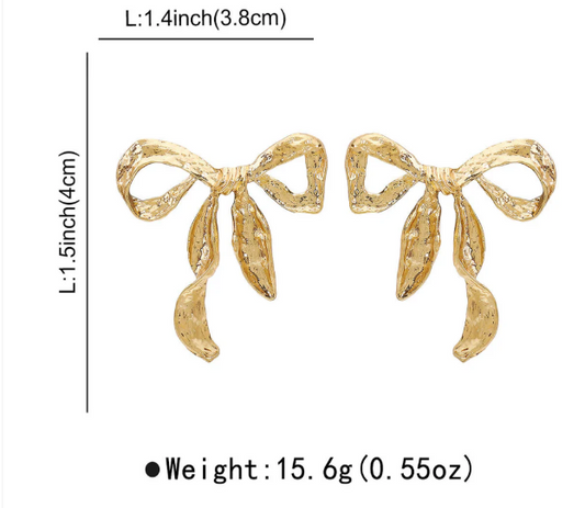 Molten Ribbon Bow Earring