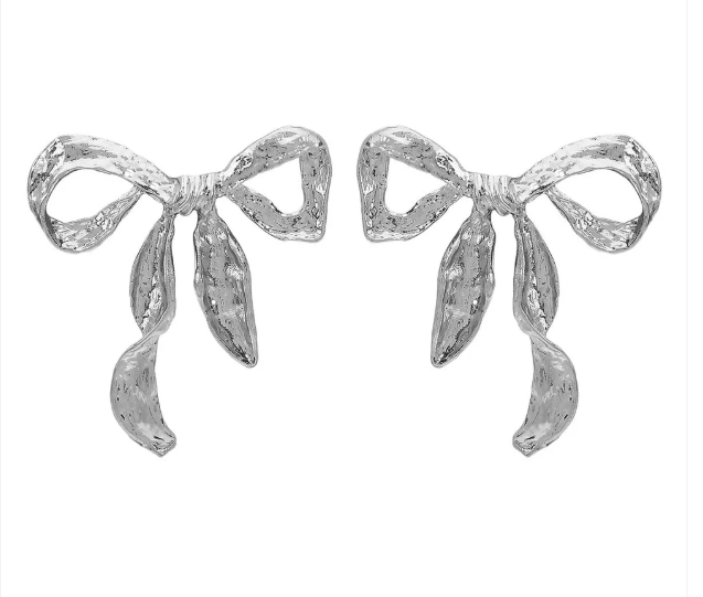 Molten Ribbon Bow Earring