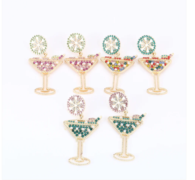 Martini Sparkle Earring