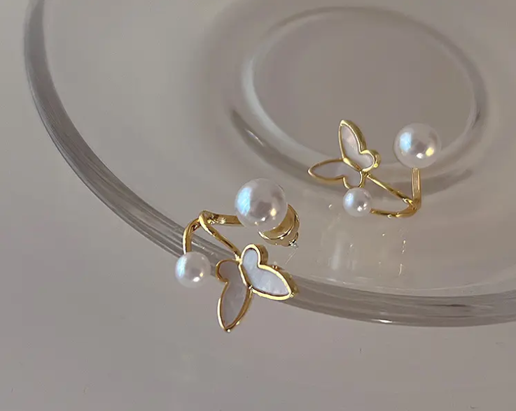 Pretty Enamel Butterfly Stud Earring