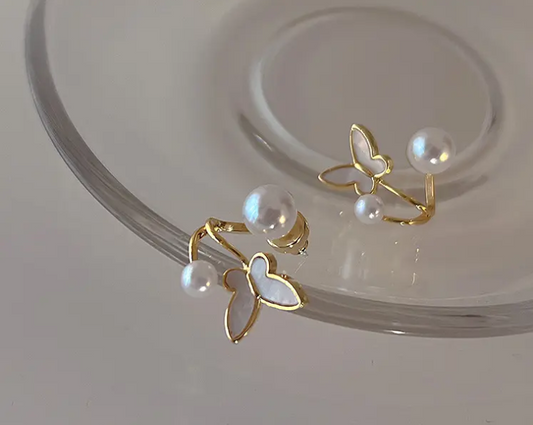 Pretty Enamel Butterfly Stud Earring