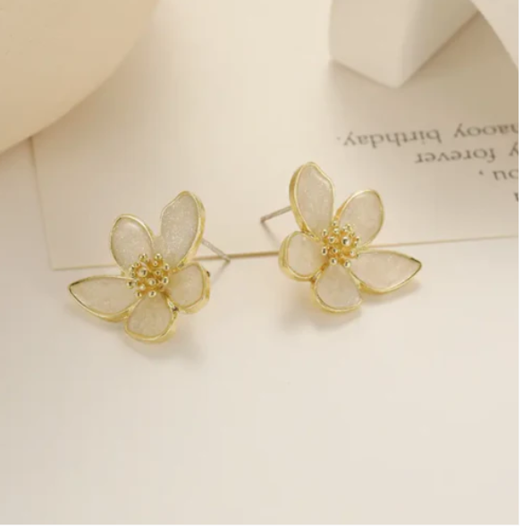 Camellia Flower Stud Earring