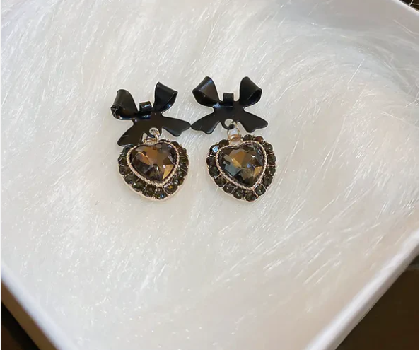 Bow Knot Love Heart Drop Earring