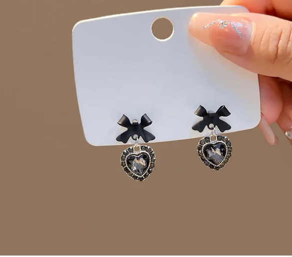 Bow Knot Love Heart Drop Earring