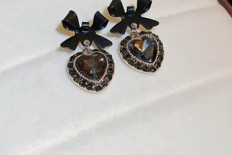 Bow Knot Love Heart Drop Earring