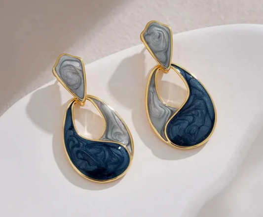 Enamel Water Drop Earring