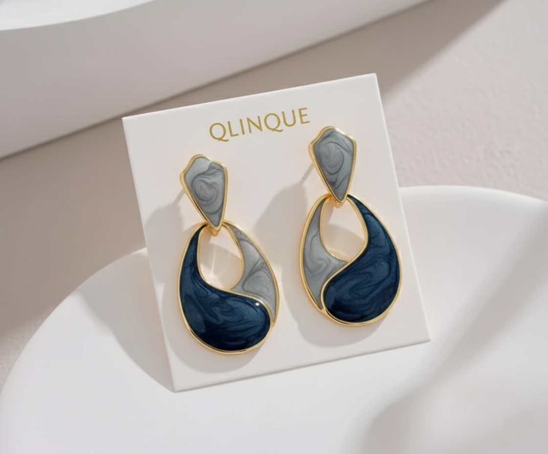 Enamel Water Drop Earring