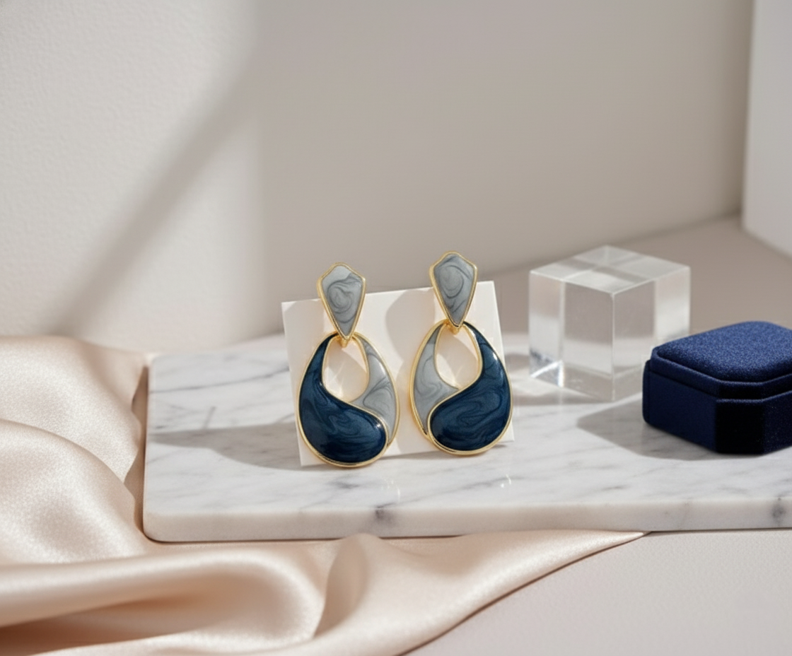 Enamel Water Drop Earring