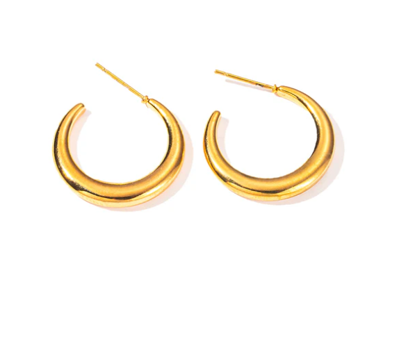 Bold Crescent Hoop Earring