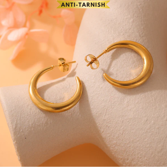 Bold Crescent Hoop Earring