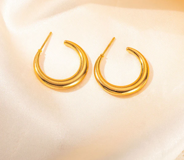 Bold Crescent Hoop Earring