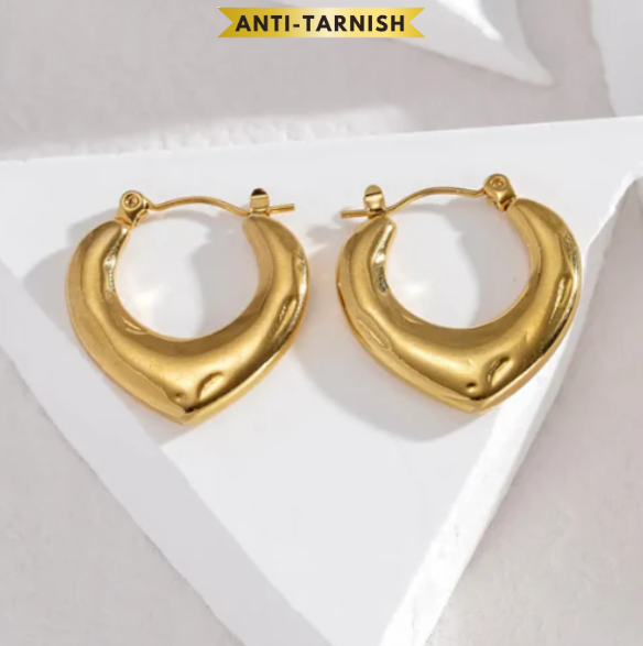 Textured Classic Anti-Tarnish Hoop Earring