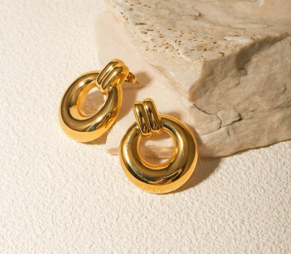 Golden Aura Hoops Earring