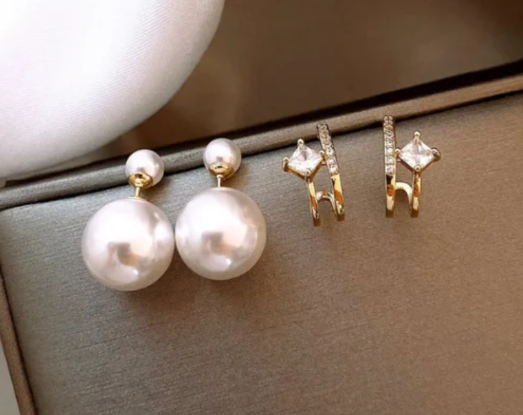 Gold Bohemian Pearl Earring