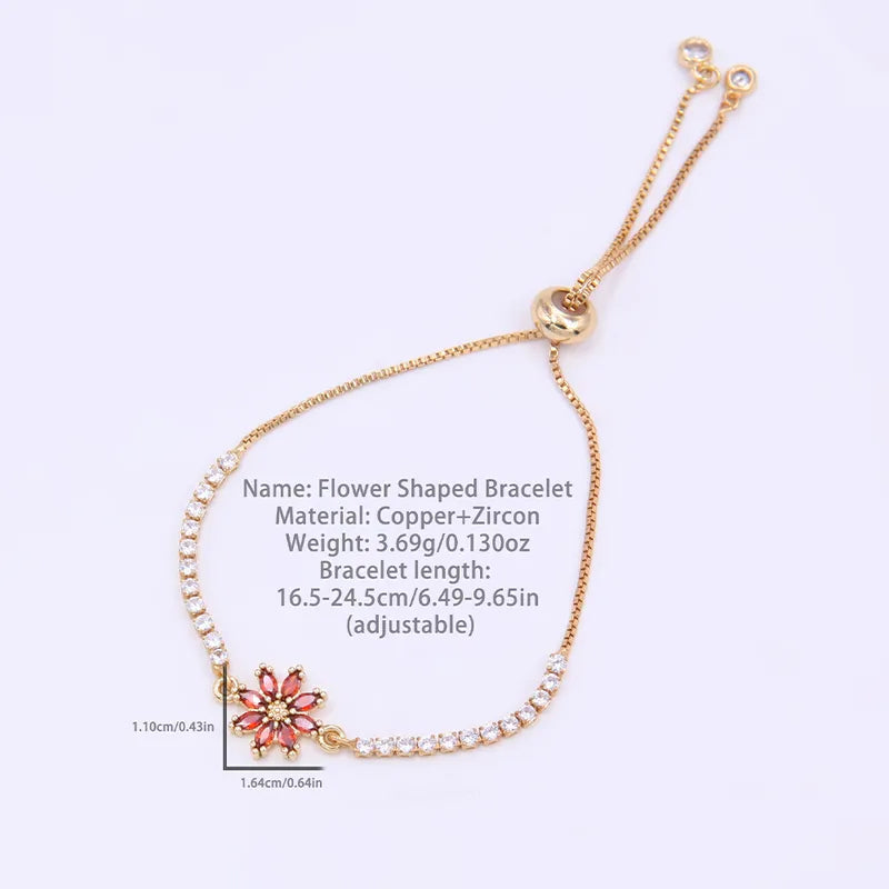 Shiny Flower 18k Gold Plated Bracelet