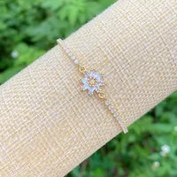 Shiny Flower 18k Gold Plated Bracelet