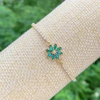 Shiny Flower 18k Gold Plated Bracelet