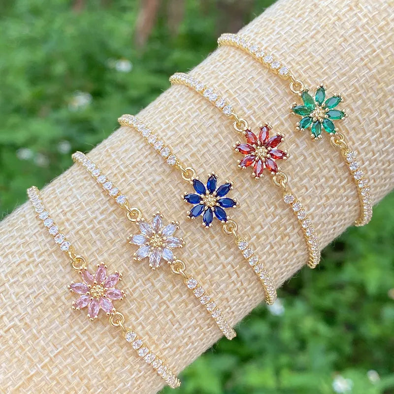 Shiny Flower 18k Gold Plated Bracelet