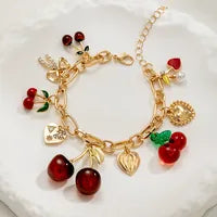 Cherry Heart Adjustable Bracelet