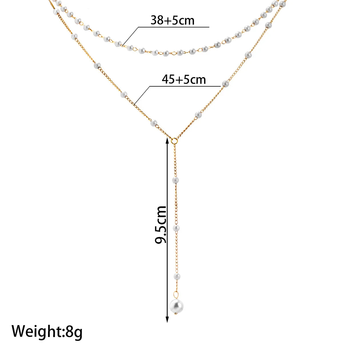 Y-shaped Pearl Tassel Overlapping Collarbone Necklace