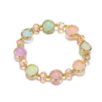 Round Ombre Glass Beaded Bracelet