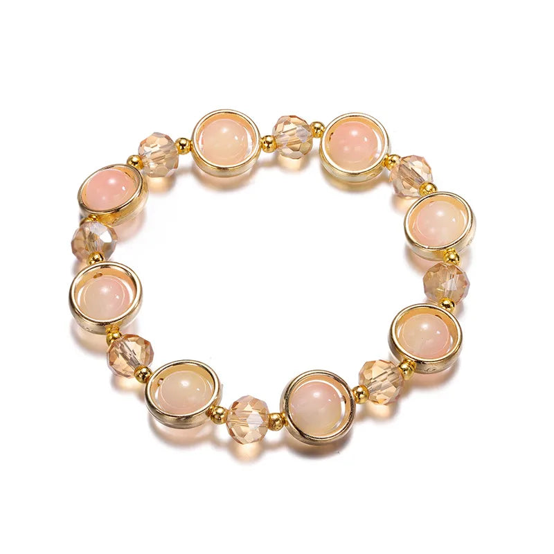 Round Ombre Glass Beaded Bracelet