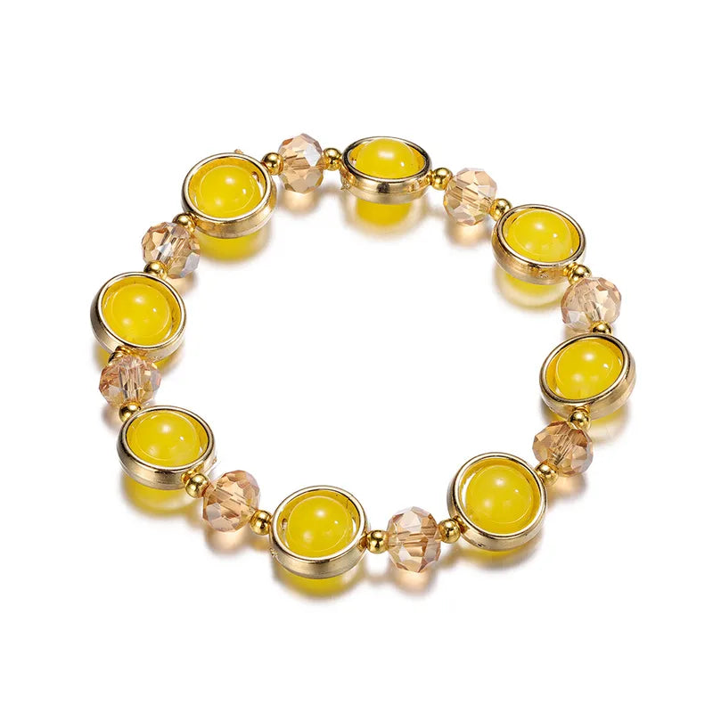 Round Ombre Glass Beaded Bracelet