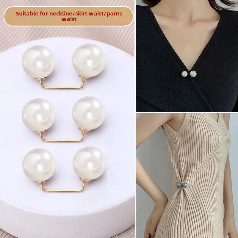 Detachable Pearl Pin Button Buckle Belt