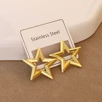 Pentagram Gold Plated Earring