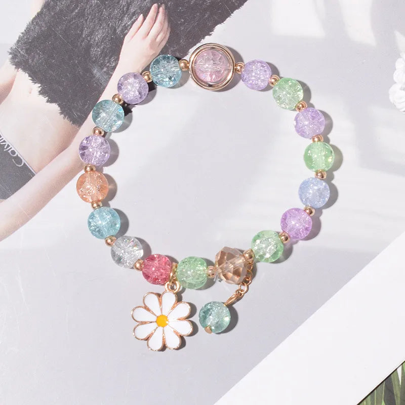 Flower Glass Beaded Bracelet