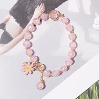 Flower Glass Beaded Bracelet