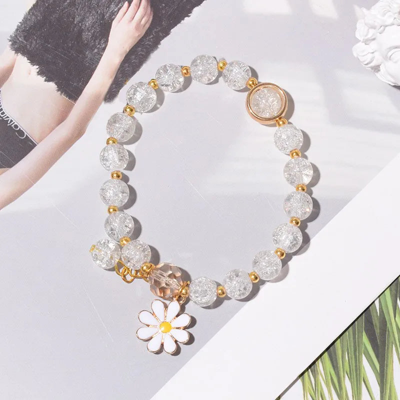 Flower Glass Beaded Bracelet