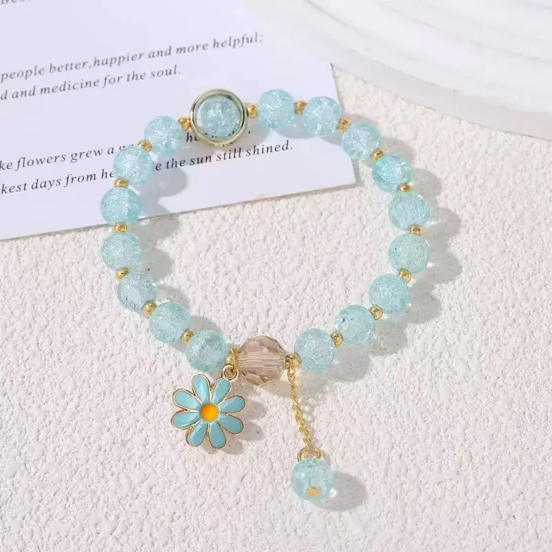 Flower Glass Beaded Bracelet